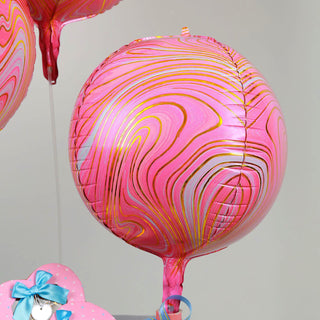 Make Your Event Unforgettable with 4D Pink/Gold Marble Sphere Foil Balloons