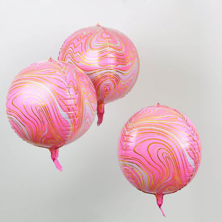 Add a Glamorous Twist to Your Event Decor with 4D Pink/Gold Marble Sphere Foil Balloons