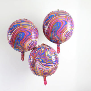 Add a Touch of Glamour with Purple/Gold Marble Orbz Foil Balloons