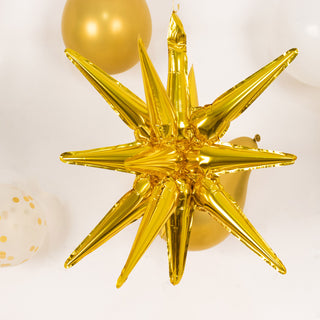Elevate Your Event with Metallic Gold Starburst Mylar Balloons