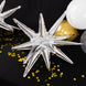 5 Pack Metallic Silver 14-Point Starburst Mylar Foil Balloons,  Fireworks Star Explosion