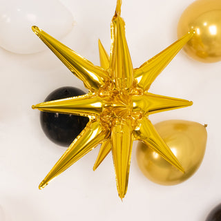 Add a Touch of Opulence with Metallic Gold Starburst Foil Latex Free Balloons