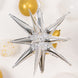 5 Pack Large Metallic Silver 14-Point Starburst Foil Balloons, 27" Fireworks Star
