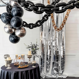 16ft Jumbo Chain Link Balloons in Black, 30pack 8x12inch Durable Foil Chain Balloons