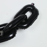 16ft Jumbo Chain Link Balloons in Black, 30pack 8x12inch Durable Foil Chain Balloons