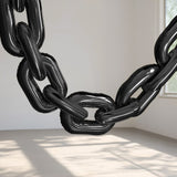 30-Pack 24inch Black Chain Foil Balloons – Jumbo Link Mylar Balloons for 90s Hip Hop Party Arches