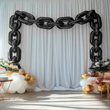 30-Pack 24inch Black Chain Foil Balloons – Jumbo Link Mylar Balloons for 90s Hip Hop Party Arches