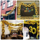 30-Pack 24inch Black Chain Foil Balloons – Jumbo Link Mylar Balloons for 90s Hip Hop Party Arches