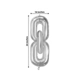 30-Pack 24inch Silver Chain Foil Balloons – Jumbo Link Mylar Balloons for 90s Hip Hop Party Arches