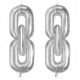 30-Pack 24inch Silver Chain Foil Balloons – Jumbo Link Mylar Balloons for 90s Hip Hop Party#whtbkgd
