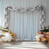 30-Pack 24inch Silver Chain Foil Balloons – Jumbo Link Mylar Balloons for 90s Hip Hop Party Arches