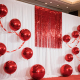 4-Pack 32inch Metallic Red Sphere Balloons, Orbz Mylar Balloons Helium