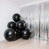 4-Pack Metallic Black Sphere Balloons, 39" Orbz Mylar Balloons Helium or Air-Filled Party Supplies