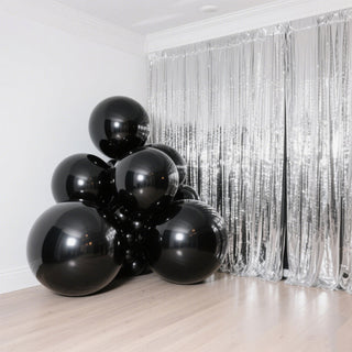 Metallic Black Orbz Balloons 39" Spheres