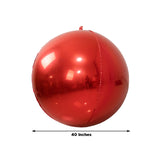 4-Pack Metallic Red Sphere Balloons, 39" Orbz Mylar Balloons Helium or Air-Filled Party Supplies