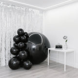 2-Pack Metallic Black Sphere Balloons, 43" Orbz Mylar Balloons Helium or Air-Filled Party Supplies