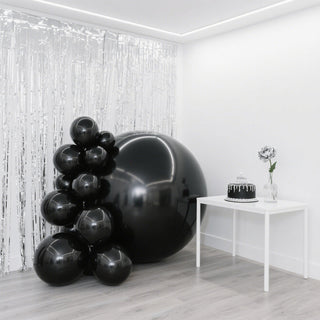 <strong>Metallic Black Orbz Mylar Balloons</strong>