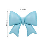 Blue inflatable bow decoration, 27 x 29 inches.