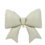 Large decorative bow pillow in soft beige #whtbkgd