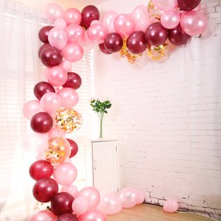 Add a Splash of Elegance with the Burgundy, Clear, and Pink DIY Balloon Garland Arch Party Kit