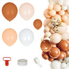 124 Pack | Rustic Neutral DIY Balloon Garland Arch Kit, Boho Double Layer Latex Balloons Kit