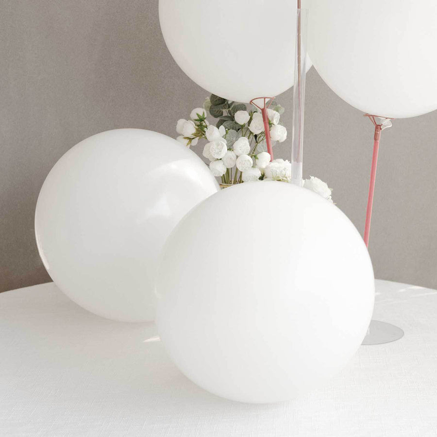 10 Pack Matte Pastel White Helium or Air Latex Party Balloons
