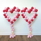 2 Pack White Heart Shaped Plastic Balloon Holder Column, 5ft Balloon Arch Stand Kit