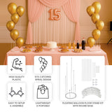 2-Pack 3ft Floating Balloon Floor Stand Kit – White Spiral Balloon Holder with Round Base for Party 