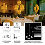 White balloon column stand kit with yellow balloons for table décor.