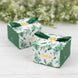 25 Pack Green Monstera Leaf Print Candy Gift Boxes with Satin Ribbon Bow, Thank You Cardstock Paper 