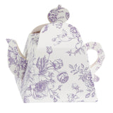 25 Pack 5x4inch Mini Teapot Favor Boxes – White Lavender French Toile Design#whtbkgd