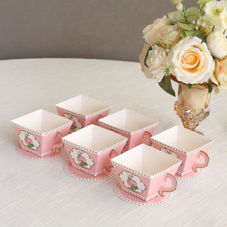 Create a Beautiful and Memorable Event with Dusty Rose Mini Teacup and Saucer Party Favor Boxes