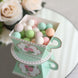 25 Pack Turquoise Mini Teacup and Saucer Party Favor Boxes with Rose Floral Print