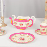 6 Pack Vintage Mixed Paper Teapot Favor Boxes with Floral Design, Flower Boxes Centerpiece Tea Party