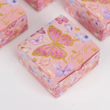 25 Pack Pink Butterfly Themed Candy Gift Boxes with Thank You Print, Cardstock Paper Party Favor