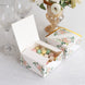 25 Pack White Pink Peony Flowers Print Paper Favor Boxes with Gold Edge, Gift Boxes