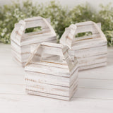 Rustic White Candy Gift Tote Boxes - Add a Touch of Charm to Your Special Occasions