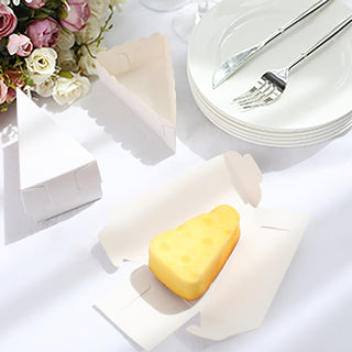 White Cake Slice Box with Scalloped Top - Stylish and Functional