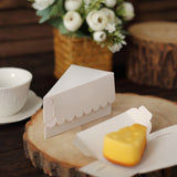 10 Pack | 5x3inch White Single Slice Paper Cake Boxes, Triangular Pie Slice Dessert Box