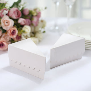 White Single Slice Paper Cake Boxes - Perfect for Presenting Your Baked Creations