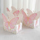 25 Pack White Pink Glitter Butterfly Theme Paper Serving Trays, Snack Food Trays