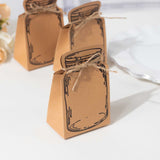 25 Pack Natural Mini Mason Jar Shaped Paper Party Favor Boxes With Jute Rope Ties