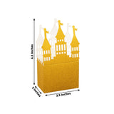 20 Pack Gold Glitter Fairy Tale Castle Favor Boxes, Princess Theme Cardstock Paper Candy Boxes Party