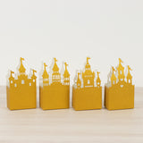 20 Pack Gold Glitter Fairy Tale Castle Favor Boxes, Princess Theme Cardstock Paper Candy Boxes Party