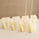25 Pack White Paper Pouch Candy Gift Bags With Gold Rose Flower Print, Party Favor Boxes