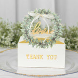 25 Pack White Thank You Candy Treat Boxes with Ribbon