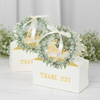 Lovely White Thank You Candy Treat Boxes