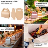 25 Pack Blush Candy Gift Tote Gable Boxes, Party Favor Treat Bags