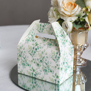 White Green Candy Gift Tote Gable Boxes - Add a Touch of Nature to Your Celebrations