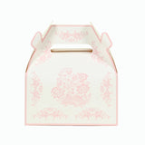 25 Pack White Pink Candy Gift Tote Gable Boxes in French Toile Pattern, Party Favor Treat#whtbkgd